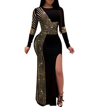 Womens Evening Bodycon Dress with Slit for Parties