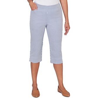 Women's Alfred Dunner Stretch Stripe Clamdigger Capri Pants