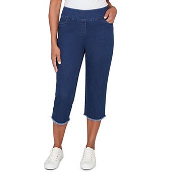 Women's Alfred Dunner Super Stretch Denim Fringe Capri Pants