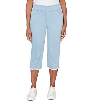 Women's Alfred Dunner Super Stretch Denim Fringe Capri Pants