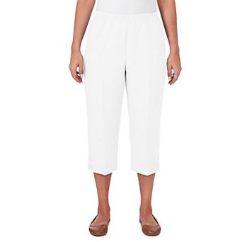 Women's Alfred Dunner Button Hem Gathered Waistband Capri Pants