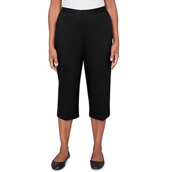 Women's Alfred Dunner Solid Twill Button Hem Capri Pants
