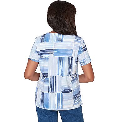 Women's Alfred Dunner Brushstroke Beaded Neck T-Shirt