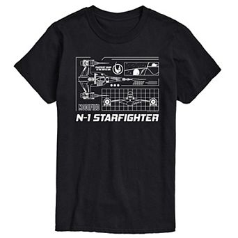 Big & Tall Star Wars The Mandalorian N-1 Starfighter Graphic Tee