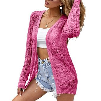 Womens Cute Heart Cardigans Oversized Long Sleeve Open Front Knit Sweaters