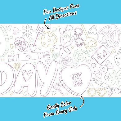 Big Dot of Happiness Happy Valentine’s Day Coloring Table Runner, 7ft Long Craft Activity - 1 Roll