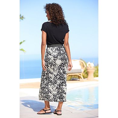 Lascana Women's Ruched Detail Midi Skirt