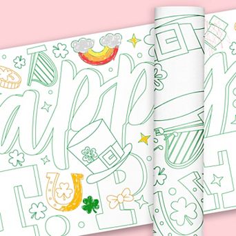 Big Dot of Happiness St. Patrick’s Day Coloring Table Runner, 7ft Long Craft Activity - 1 Roll