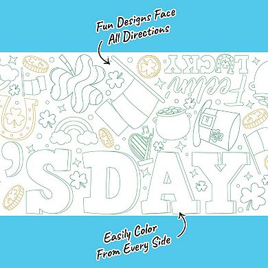 Big Dot of Happiness St. Patrick’s Day Coloring Table Runner, 7ft Long Craft Activity - 1 Roll