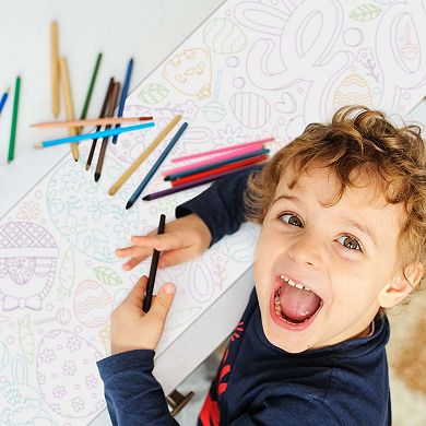 Big Dot of Happiness Happy Easter Coloring Table Runner 7ft Long Craft Activity Table Cover - 1 Roll