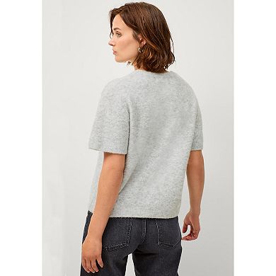 ellos Plus Size Short Sleeve Boxy Pullover Sweater