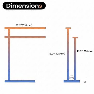 2-Tier Bathroom Towel Rack with Heavy Marble Base and Stainless Steel Bars