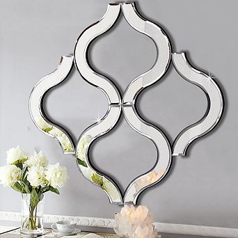 20x20" Arc-Shaped Decorative Mirror: Chic Bevel, Solid MDF, Easy Wall Hanging