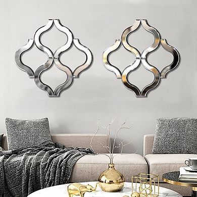 20x20" Arc-Shaped Decorative Mirror: Chic Bevel, Solid MDF, Easy Wall Hanging