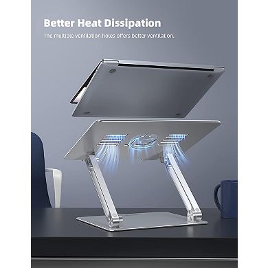 Adjustable Aluminum Laptop Stand Foldable and Portable for Desk Ergonomic Riser