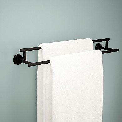 24-Inch Matte Black Double Wall Mount Towel Bar for Bathroom