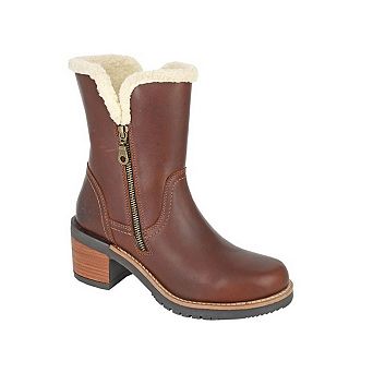 Woodland Womens/Ladies Twin Zip Leather Ankle Boots
