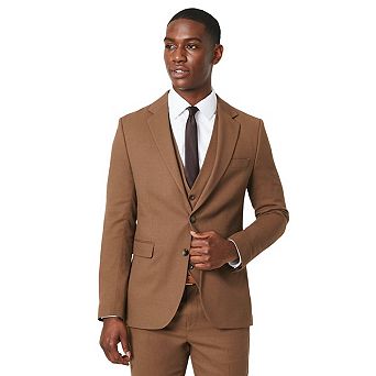 blue dress for baby girl Men's Camel Brown Button-Down Cotton Blend Winter Coat – HolloMen main image 1