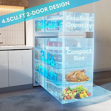 4.5 Cu.Ft Upright Refrigerator with Top Freezer