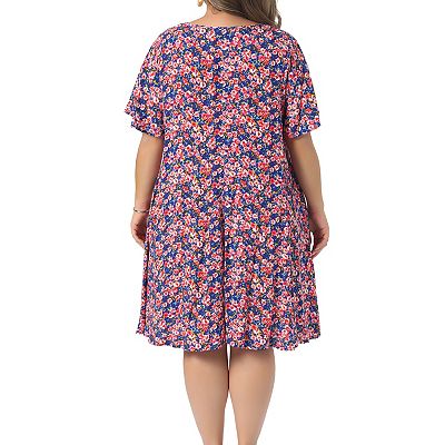white christmas dresses Cotton Lilac Purple Floral Midi Sundress with Pockets– PromGirl main image 1