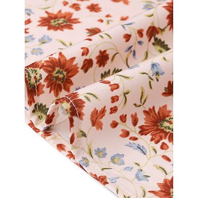 Women's Plus Size Blouse Crew Neck Tulip Sleeves Floral Print Summer Tops