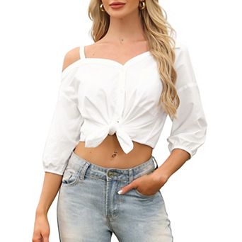 Asymmetrical Tops for Women's Fall Button Down Shirt Long Sleeve Office Blouse