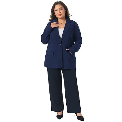 Women's Plus Size Blazer Lapel Button Work Office Business Suit Jacket Cardigan Blazer Professional