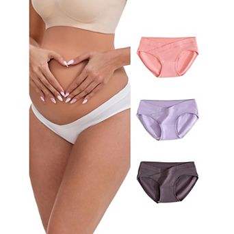 Women's Low-Waisted Maternity Briefs Under the Bump Comfortable Breathable Cotton Underwears 4 Packs