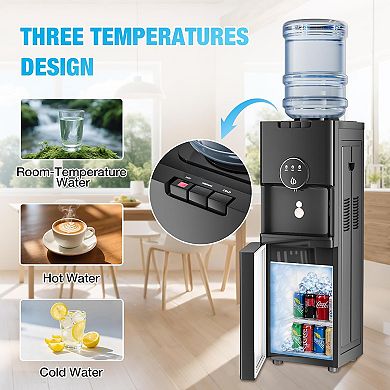 3-in-1 Top-loading Water Dispenser With Beverage Cooler