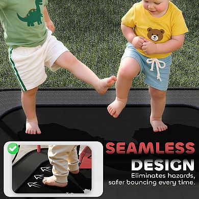 Qaba 4 x 6FT Trampoline for Kids Indoor & Outdoor with Slide,