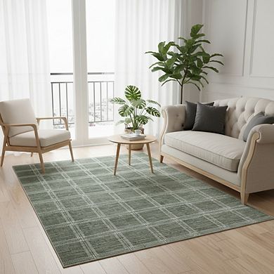 Fashionwu Geometry Modern Grid Living Room Printed Area Rug for ...
