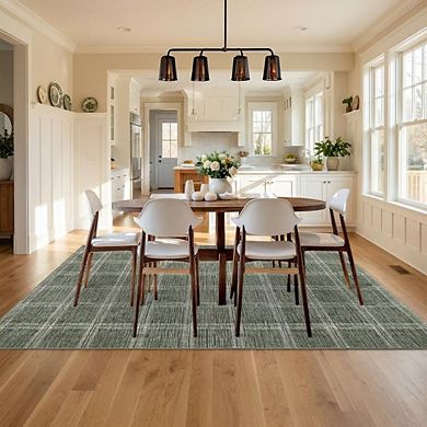 Fashionwu Geometry Modern Grid Living Room Printed Area Rug for ...