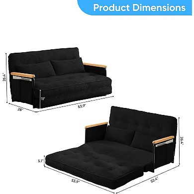 54" Adjustable Floor Couch with 2 Pillows