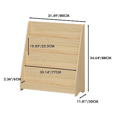 Whisen 4-Tier Kids Bookshelf, Toddler Book Display Shelves