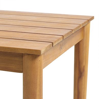 Rustic Acacia Wood Side Table Accent Table for Patio & Garden