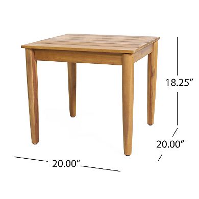 Rustic Acacia Wood Side Table Accent Table for Patio & Garden
