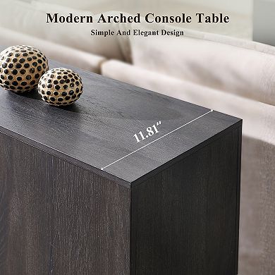Console Table with Arched Open Shelf, 63" Modern Console Table with Storage, Narrow Console Table