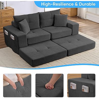 Modular Foldable Floor Sofa with Ottoman