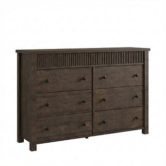 IDEALHOUSE 47” Wide 6-Drawer Dresser with Fluted Design, Modern Storage Chest