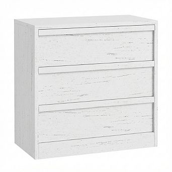 IDEALHOUSE Modern 3-Drawer Nightstand with Anti-Tip Device, White Bedside Table