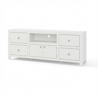 IDEALHOUSE 70" TV Stand for 80" TVs, 6 Drawers & Soundbar Shelf