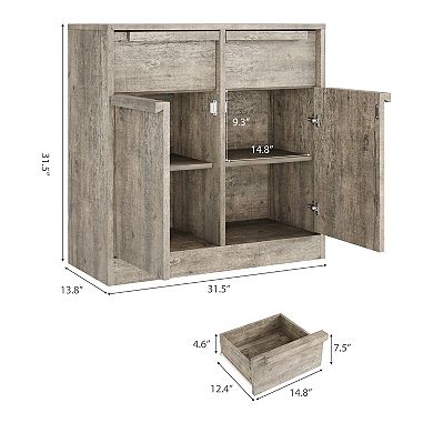 IDEALHOUSE Sideboard Buffet Cabinet with Drawers, Farmhouse Coffee Bar Storage Cabinet