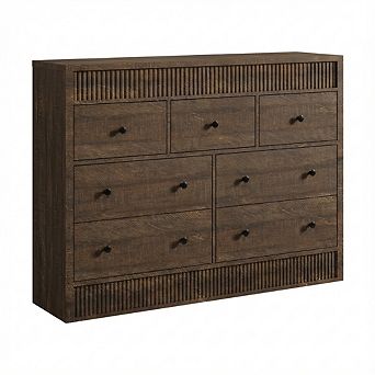 IDEALHOUSE 54” Wide 7-Drawer Dresser with Fluted Design, Modern Storage Chest