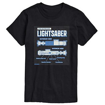 Big & Tall Star Wars Luke Lightsaber Schematic Graphic Tee