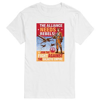 Big & Tall Star Wars The Alliance Needs Rebels Vintage Graphic Tee