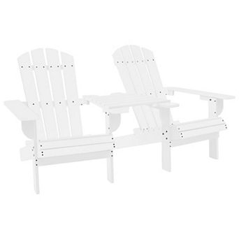 Adirondack Garden Chair, White Solid Fir Wood Frame, Slatted Panels