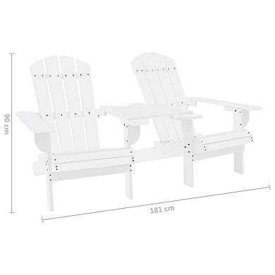 Adirondack Garden Chair, White Solid Fir Wood Frame, Slatted Panels