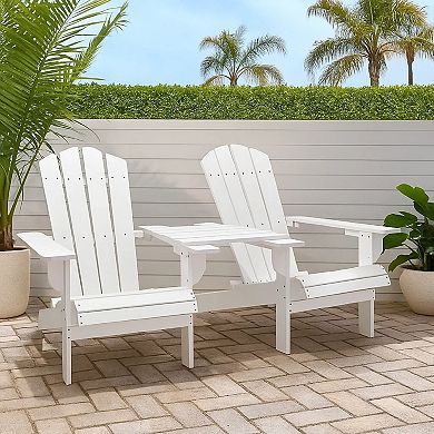 Adirondack Garden Chair, White Solid Fir Wood Frame, Slatted Panels