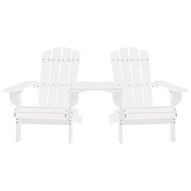 Adirondack Garden Chair, White Solid Fir Wood Frame, Slatted Panels