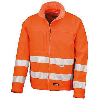 Result Core Mens High-Visibility Winter Blouson Softshell Jacket (Water Resistant & Windproof)